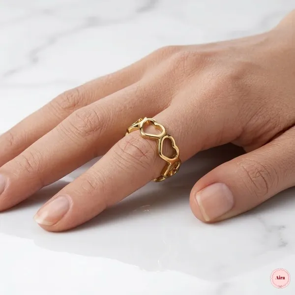 Gold_Toned_Chain_Link_Design_Ring_For_Women