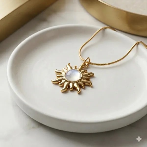 Gold_Steel_Sun_Pendant_Necklace_For_Women