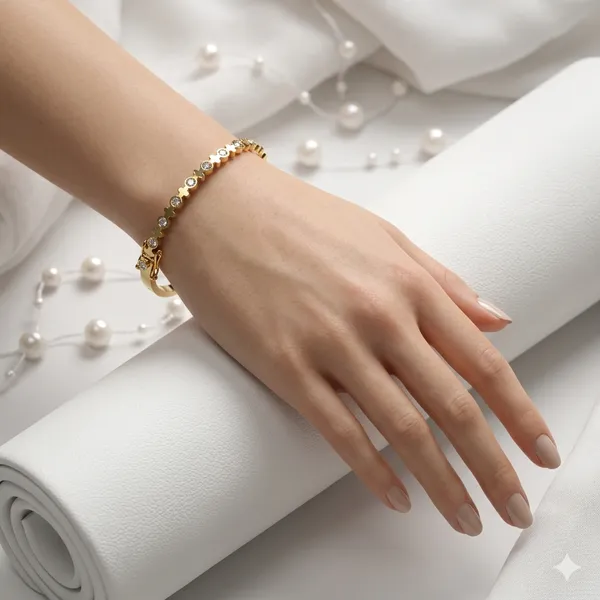 Gold_Steel_Clover_Studded_Kada_Bracelet_For_Women