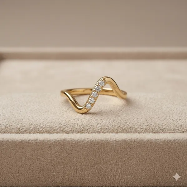 Gold_Tone_Wave_Design_Ring_With_Cubic_Zirconia_Stones