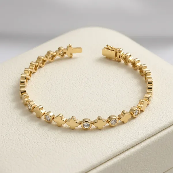 Gold_Tone_Crystal_Tennis_Bracelet_For_Women