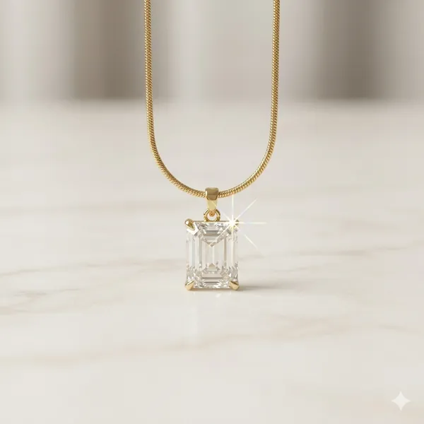 Gold_Plated_Emerald_Cut_Solitaire_Pendant_Necklace_For_Women