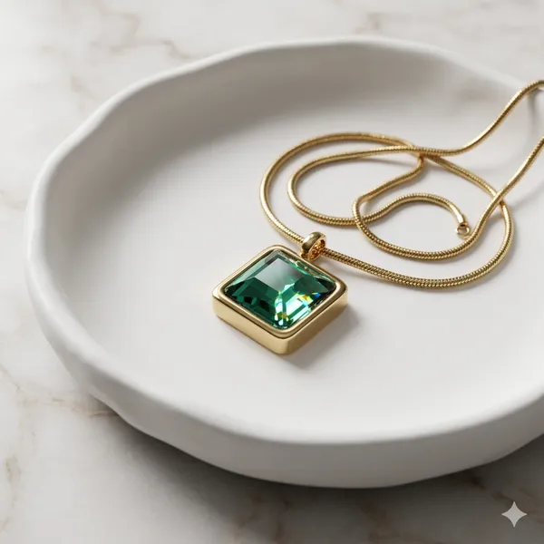 Gold_Steel_Green_Crystal_Pendant_Necklace_For_Women