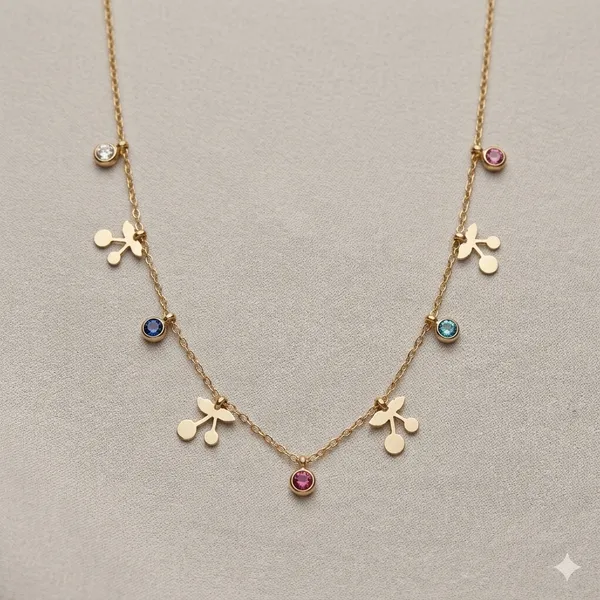 Gold_Plated_Multi_Charm_Gemstone_Necklace_For_Women
