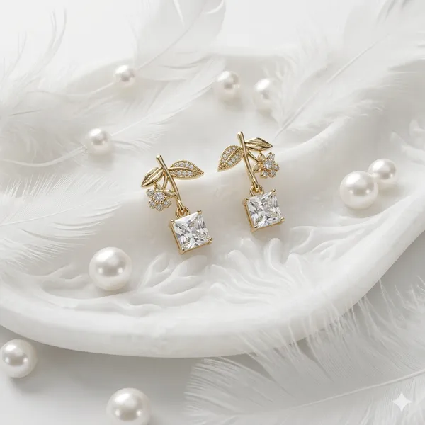 Gold_Steel_Flower_Dangler_Earrings_For_Women
