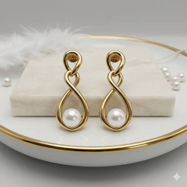 Gold_Steel_Pearl_Statement_Earrings_For_Women