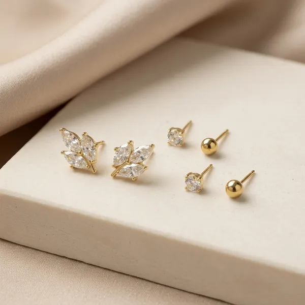 Gold_Steel_Combo_Earrings_Set_For_Women