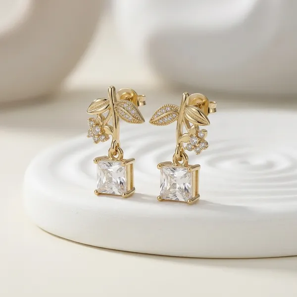 Gold_Steel_Flower_Dangler_Earrings_For_Women