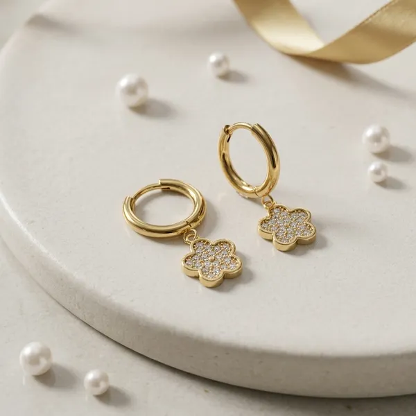 Gold_Steel_Flower_Hoop_Dangler_Earrings_For_Women