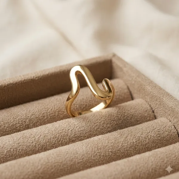 Gold_Elongated_Abstract_Statement_Ring_For_Women