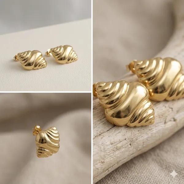Gold_Plated_Conch_Shell_Stud_Earrings_For_Women