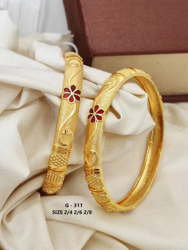 Textured_Floral_Enamel_Bangles_Set_Of_2