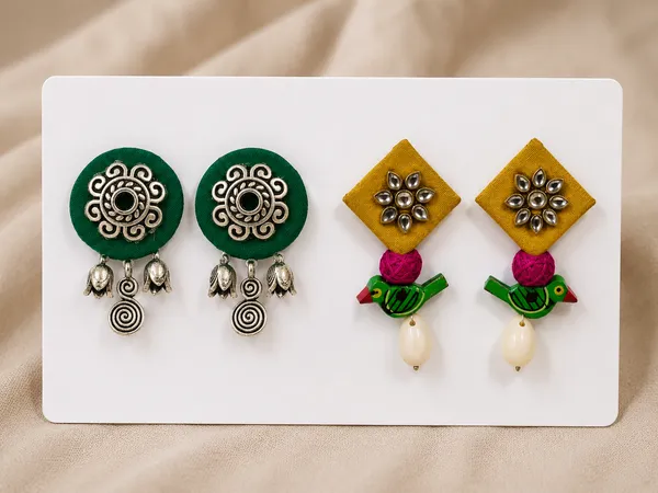 Multicolor_Oxidised_And_Kundan_Premium_Design_Stud_Earrings_And_Drop_Earrings_Combo_For_Women_(Pack_Of_2)