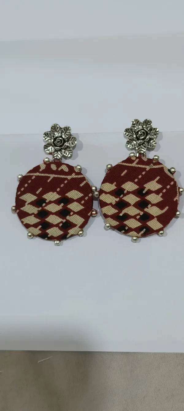Maroon_And_Silver_Oxidised_Premium_Design_Circular_Drop_Earrings_For_Women_Pack_Of_3