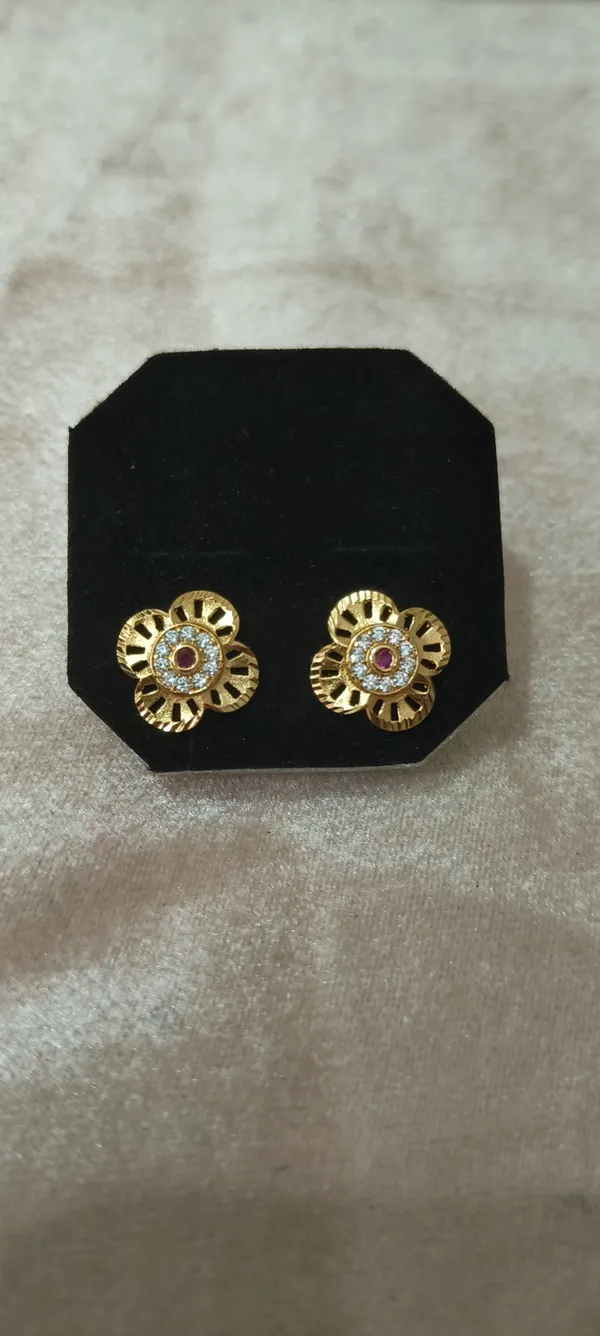 Gold_Brass_Premium_Design_Stud_Earrings_And_Drop_Earrings_Combo_For_Women_(Pack_Of_3)