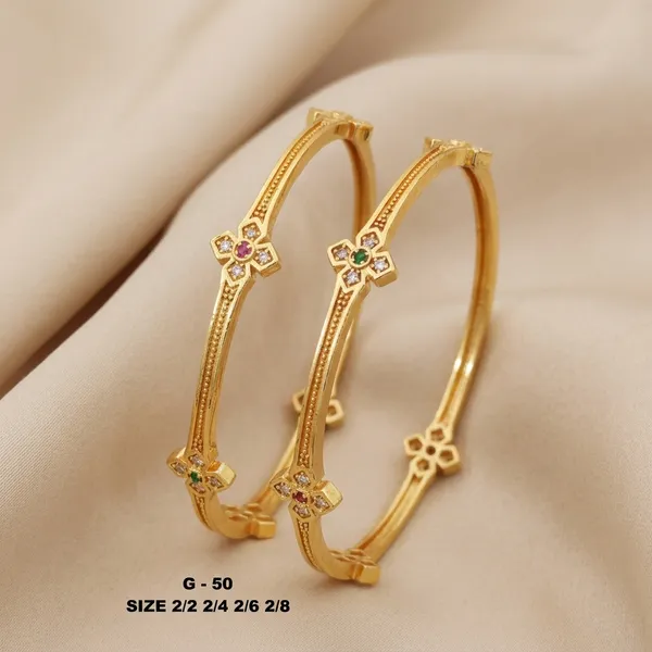 Multi-Stone_Floral_Cross_Design_Bangles_For_Women