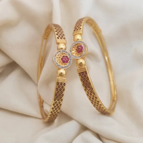Pink_Stone_Embellished_Bangles_Set_Of_2