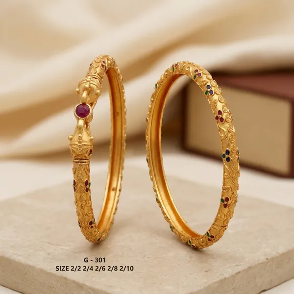Ruby_Stone_Lion_Head_Design_Bangles_For_Women
