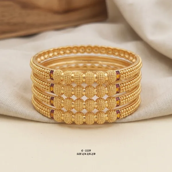 Gold_Textured_Bangle_Set_Of_4_For_Women