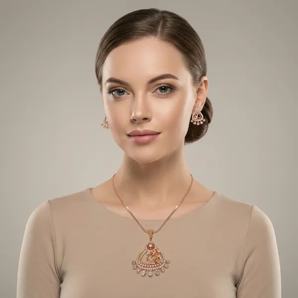 Gold_Tone_Crystal_Studded_Peacock_Pendant_Necklace_With_Matching_Earrings