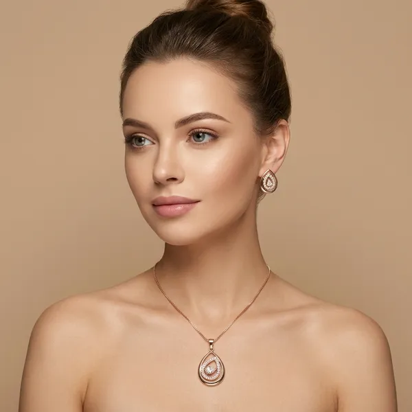 Crystal_Teardrop_Pendant_Necklace_And_Earrings_Set