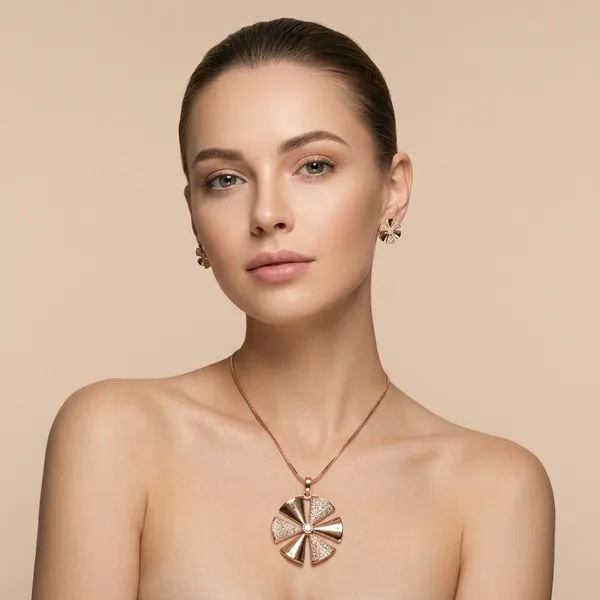 Floral_Pinwheel_Pendant_Necklace_With_Matching_Earrings_Set