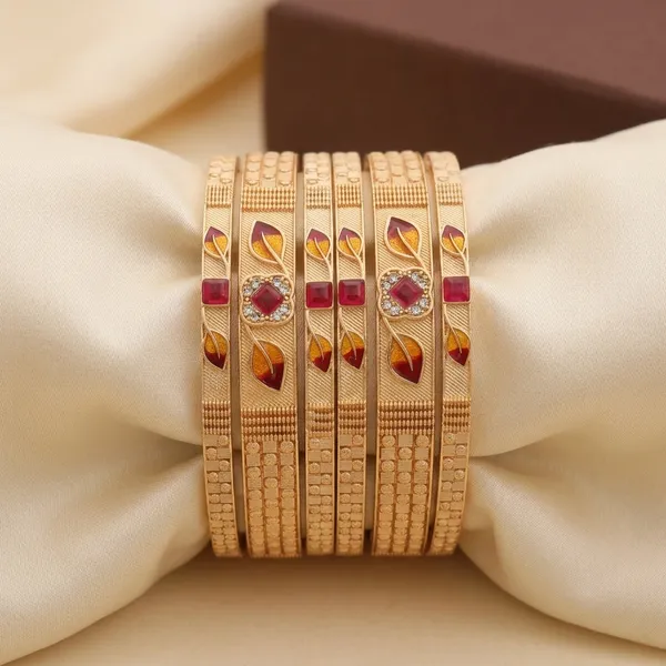 Gold-Toned_Enamel_Work_Bangle_Set_For_Women