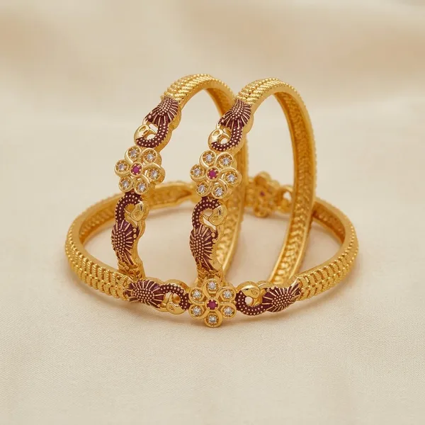 Floral_Design_Peacock_Motif_Bangles_For_Women
