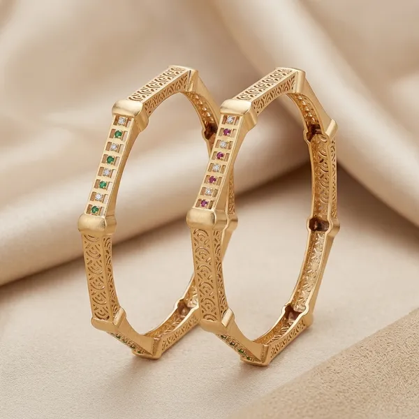 Engraved_Bangle_Set_With_Gemstones_For_Women