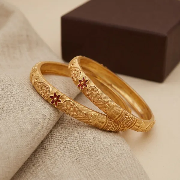 Floral_Textured_Bangles_For_Women