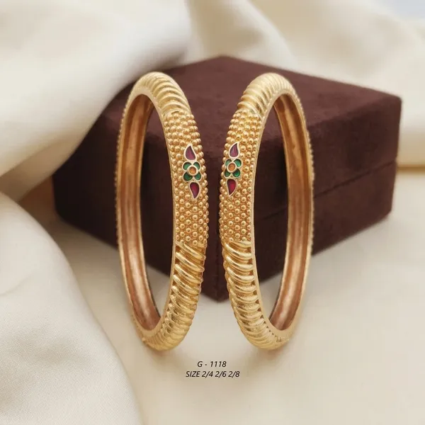 Textured_Bangles_With_Red_And_Green_Stone_Accents
