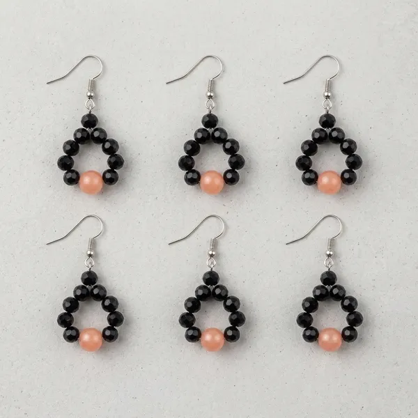 Black_And_Peach_Pearl_Premium_Design_Teardrop_Earrings_For_Women_Pack_Of_6