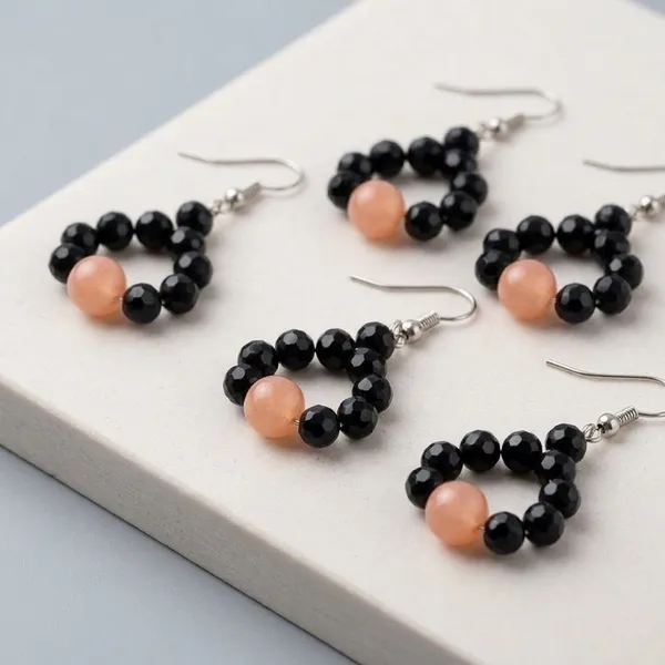 Black_And_Peach_Pearl_Premium_Design_Teardrop_Earrings_For_Women_Pack_Of_6