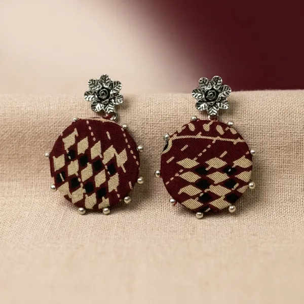 Maroon_And_Silver_Oxidised_Premium_Design_Circular_Drop_Earrings_For_Women_Pack_Of_3