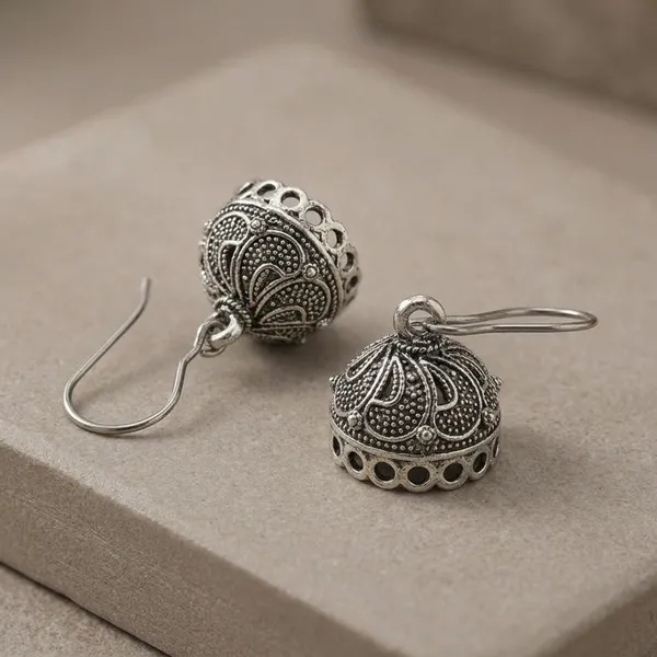 Silver_Oxidised_Premium_Design_Jhumka_Earrings_And_Drop_Earrings_Combo_For_Women_(Pack_Of_4)