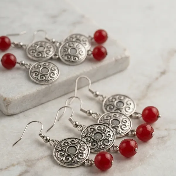Silver_And_Red_Oxidised_And_Pearl_Premium_Design_Drop_Earrings_For_Women_Pack_Of_6
