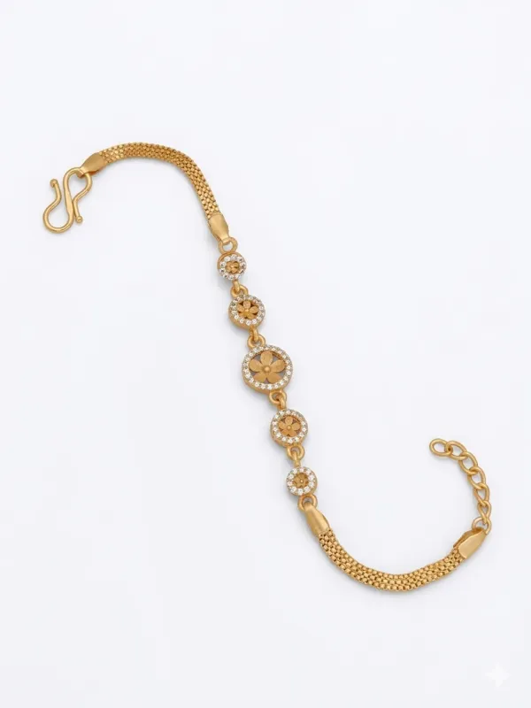 Anti_Tarnish_Floral_Rose_Gold_Bracelet_with_Sparkling_Zircon_Accents