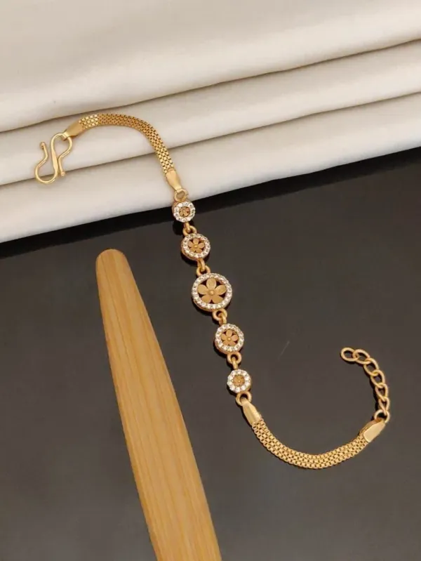 Anti_Tarnish_Floral_Rose_Gold_Bracelet_with_Sparkling_Zircon_Accents