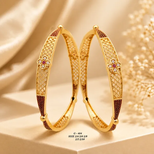 Designer_Floral_Stone_Studded_Bangles_Set_|_Traditional_Gold-Tone_Bracelet_Pair