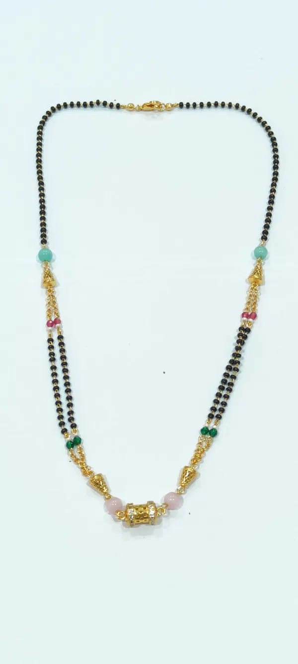 Black_Beads_Mangalsutra_With_Multicolor_Stones_And_Golden_Pendant