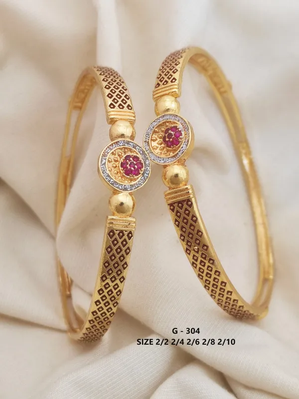 Pink_Stone_Embellished_Bangles_Set_Of_2