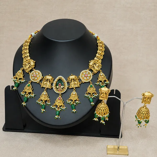 Premium_Antique_Gold-Plated_Temple_Necklace_Set_with_Jhumka_Earrings_|_Traditional_Bridal_Jewelry_for_Women