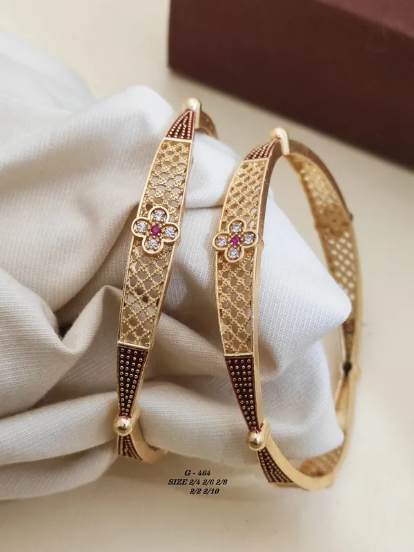 Rose_Floral_Stone_Studded_Textured_Bangles_Set_Of_2