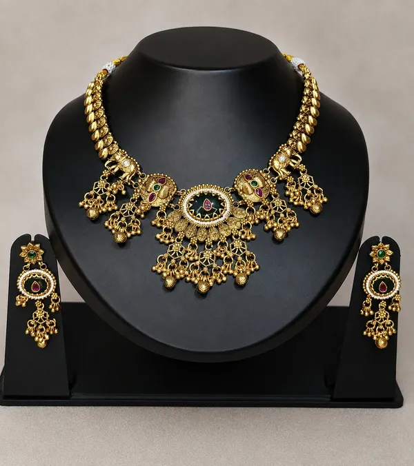 Traditional_Temple_Jewelry_Necklace_Set_with_Matching_Earrings_|_Antique_Gold-Plated_Bridal_Necklace_|_Ethnic_Wedding_Jewelry_for_Women