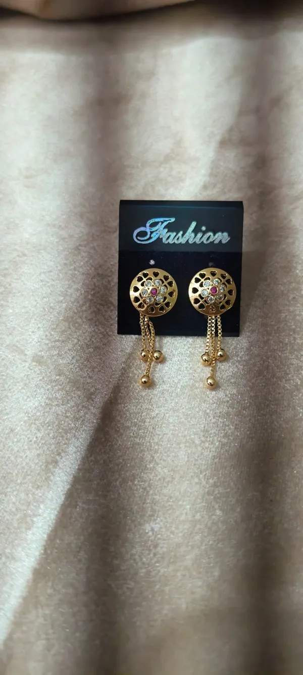 Gold_Brass_Premium_Design_Stud_Earrings_And_Drop_Earrings_Combo_For_Women_(Pack_Of_3)