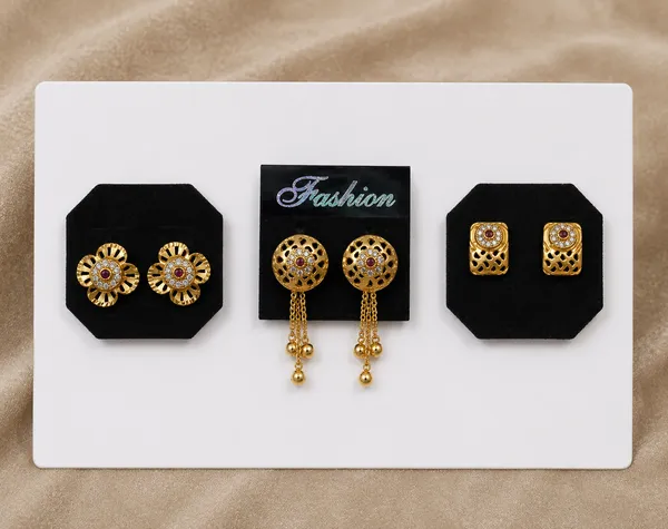 Gold_Brass_Premium_Design_Stud_Earrings_And_Drop_Earrings_Combo_For_Women_(Pack_Of_3)