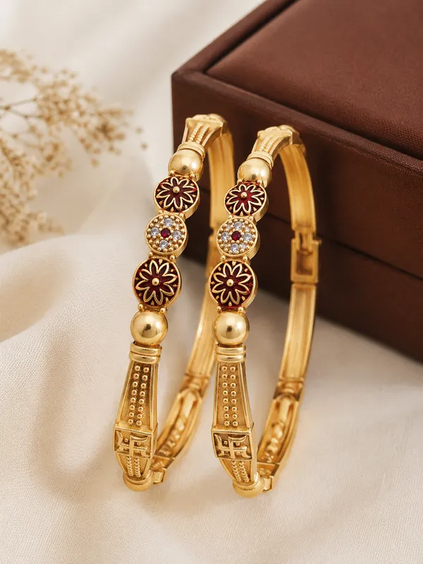 Red_Floral_Meenakari_Bangle_Set_For_Women