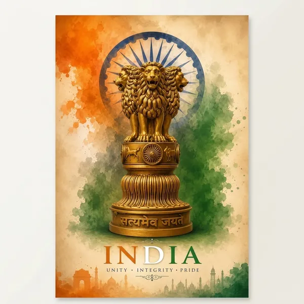 Multicolor_Glossy_Paper_Laminated_India_State_Emblem_Patriotic_Wall_Art_Poster