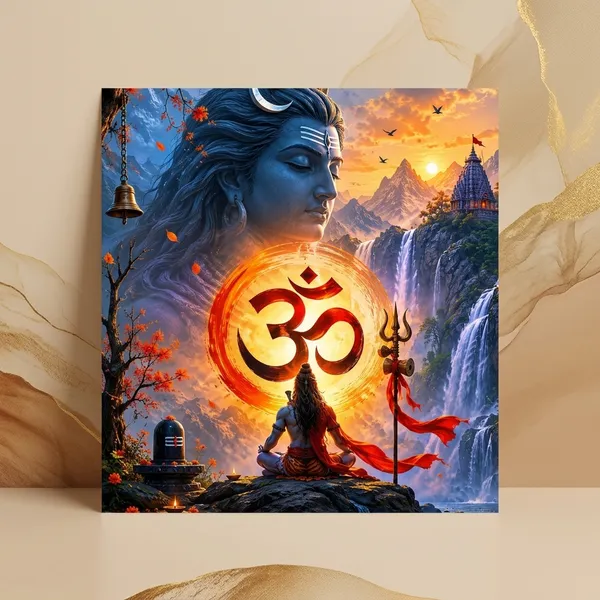 Multicolor_Glossy_Paper_Laminated_Lord_Shiva_Om_Meditation_Spiritual_Wall_Art_Poster