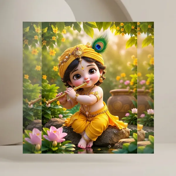 Multicolor_Glossy_Paper_Laminated_Krishna_Figurine_Peacock_Feather_Flute_Wall_Art_Poster